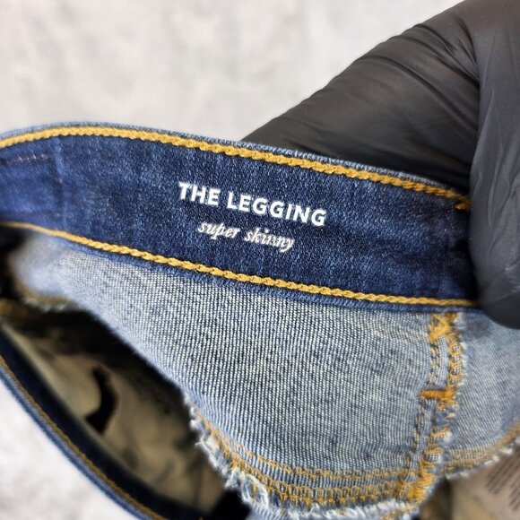 AG Adriano Goldschmied Jeans Womens 26R Blue Legging Super Skinny Distressed - Picture 11 of 14